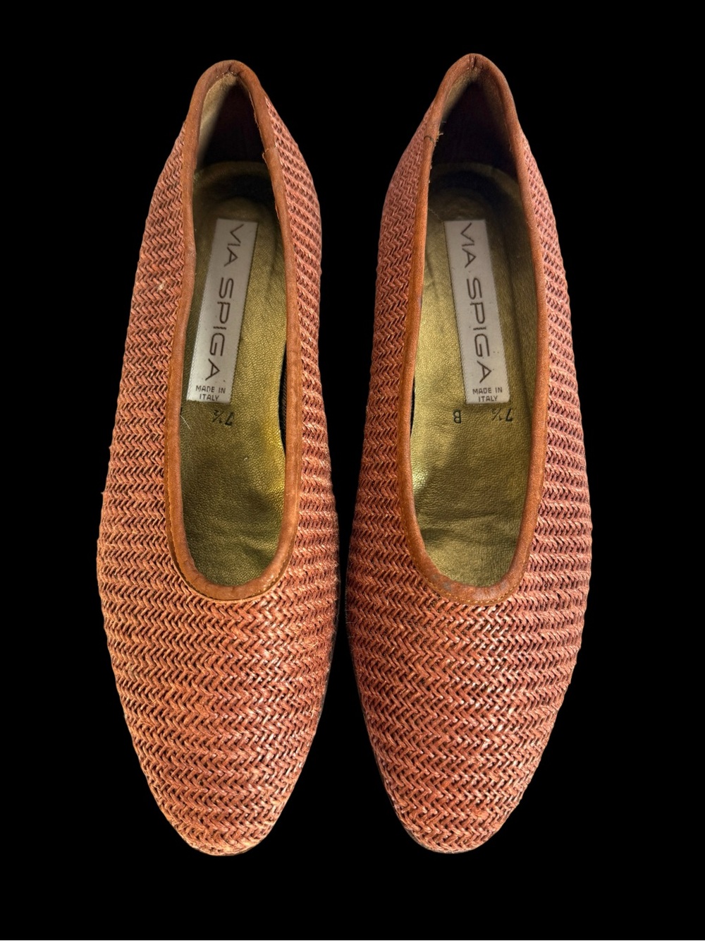 Via Spiga Woven Slip-On Flats in Terracotta
